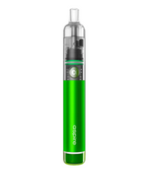 A green Aspire Cyber G Kit with a transparent atomizer on top and a single operation button on its body.