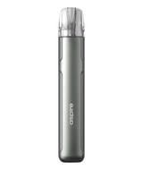 A sleek, metallic gray Aspire Cyber S Kit with adjustable airflow and a transparent mouthpiece, displayed against a white background.