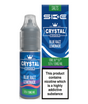 Product image showing a bottle of "Crystal SKE Blue Razz Lemonade" nic salt e-liquid, in 10ml size with a nicotine strength of 10mg/ml. Includes packaging.