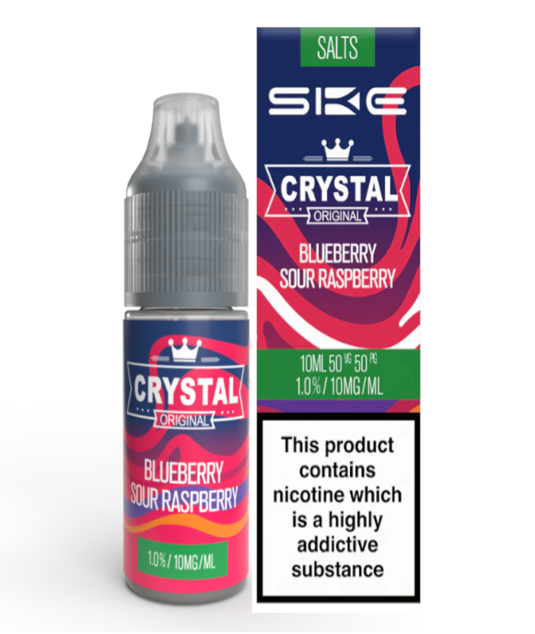 Crystal Ske Nic Salts Blueberry Sour Raspberry - 10ml